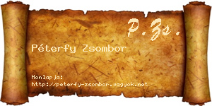 Péterfy Zsombor névjegykártya